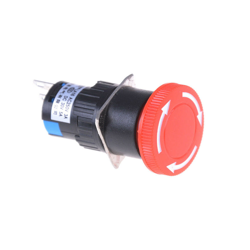 Red Mushroom DC 30V 5A AC 250V 3A Emergency Stop Push Button Switch SEB Pb