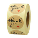 Thank You Stickers Kraft Paper Labels Roll, 1 Inch Round Shape Decorative