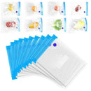 Bags Kit,20 Reusable BPA Free Food Vacuum Zipper Sealer Bags with 2 Sealing