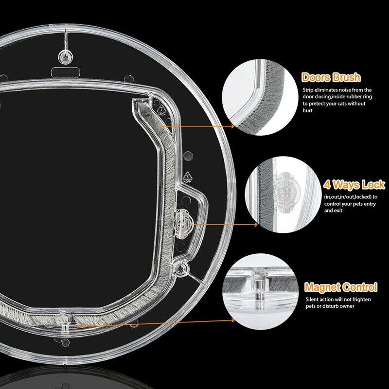 Cat Flap Door, 4 Way Locking Cat Doors, Small Pet Door for Cats, Small Dogs