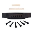 Bridge Pins Pegs Ebony Bridge Saddle Nut Set for Acoustic Guitar Replacement