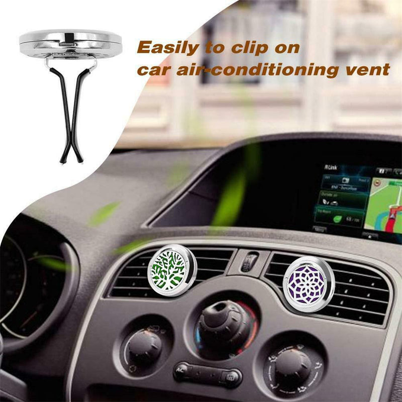 2 Pcs Stainless Car Air Vent Clip Freshener Essential Oil Diffuser Aromatherapy