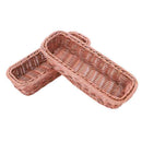 2pc Rattan Plastic Basket Cutlery Basket Rectangular Storage Box Cutlery Fo J7S1
