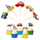 5pcs Cartoon Car Transport Cake Fruit Decorative Food Picks Cupcake ToppersTOCA