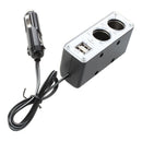 1000mA Car Cigarette Lighter Charger with 2 x USB Socket 70W