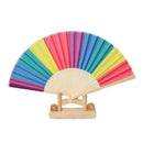 7-inch Bamboo Rainbow fan Folding Summer Accessory For Dance Decoration Wed