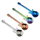 Set of 4 Guitar Shaped Stainless Steel Coffee Spoon Demitasse Spoons Desser V5A7