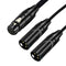 3Pin XLR Female Jack To Dual 2Male Plug Y Splitter Cable Adaptor Audio Cable