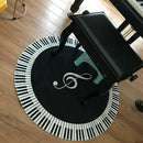 New Carpet Music Symbol Piano Key Black White Round Carpet Non-Slip Carpet