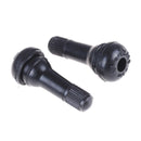 4PCS TR413 Snap-In Car Tire Tyre Valve Stems Short Black Rubber w/ Caps Bj