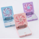 Portable Mini Handheld Fan Foldable Rechargeable with Vanity Mirror Fan for G8K6