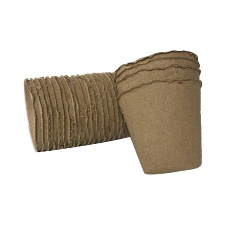 100Pcs Biodegradable Pulp Pots Plants Seedling Raising Pot Vegetable Fruit  C8F7