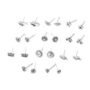11 Pairs Simple Flower Leaf Earrings Women Ear Studs Pendent Jewelry Gift