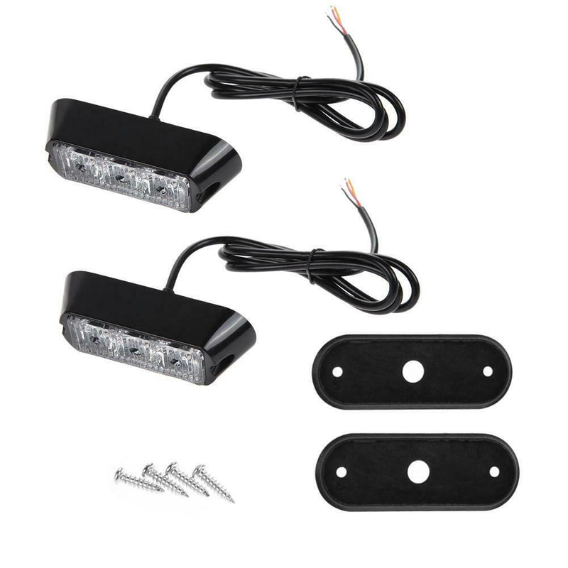 2x 3LED Amber Strobe Flashing Lights Recovery Breakdown Car Truck Lorry