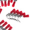 20Pcs 6.3mm Red piggy back .250 spade Insulated wire Crimp Terminal conneckos 3c
