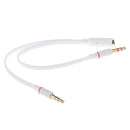 2x PC Headset To Smartphone Adapter 3.5mm Female To Dual Male Y Splitter Cable