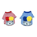 2x Dog Pet Soft Puppy Coat Stripe Top T-shirt Cute