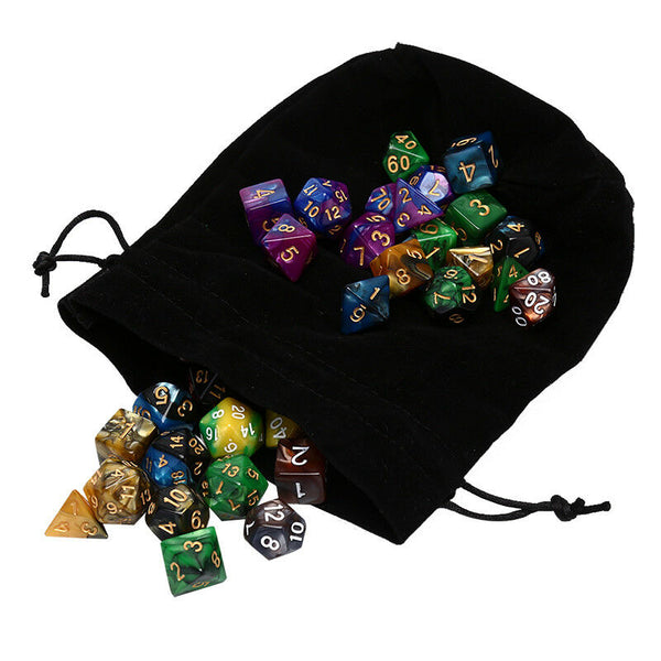 49pcs Acrylic Polyhedral Dice Double Colors Dice With Pouch For Games Fun q_