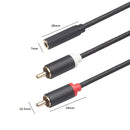 0.4m RCA Cable 2 RCA Male to Female 3.5mm Jack Adapter Audio Cable Cord