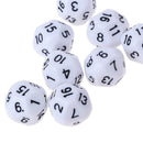 10pcs/Set For TRPG Game   D&D 16 Sided Acrylic Dice White