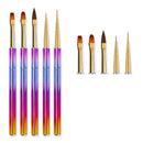 5pcs Nail Art Brushes Set Painting Tools Builder Gel Brush for Salon Home