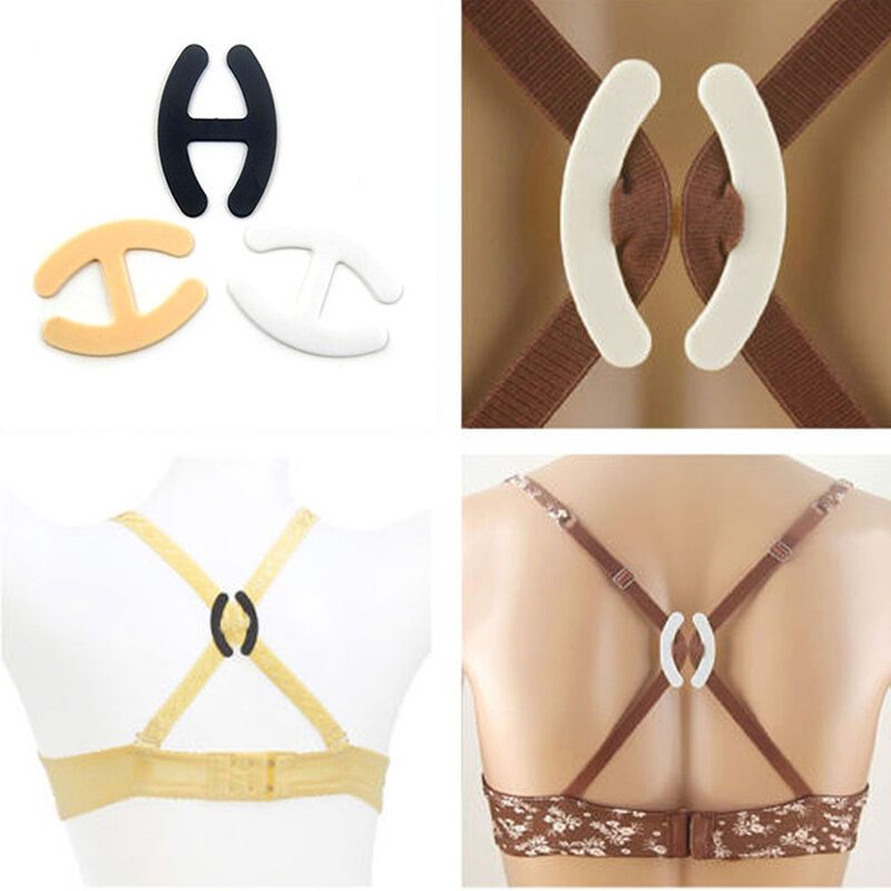 12X Women Webbing Bra Buckles Shadow-Shaped Buckle Bra Clip Strap Holder  Z