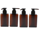 4pcs Refillable Empty Amber PET Bottles - Plastic Shampoo, Conditioner & Wash