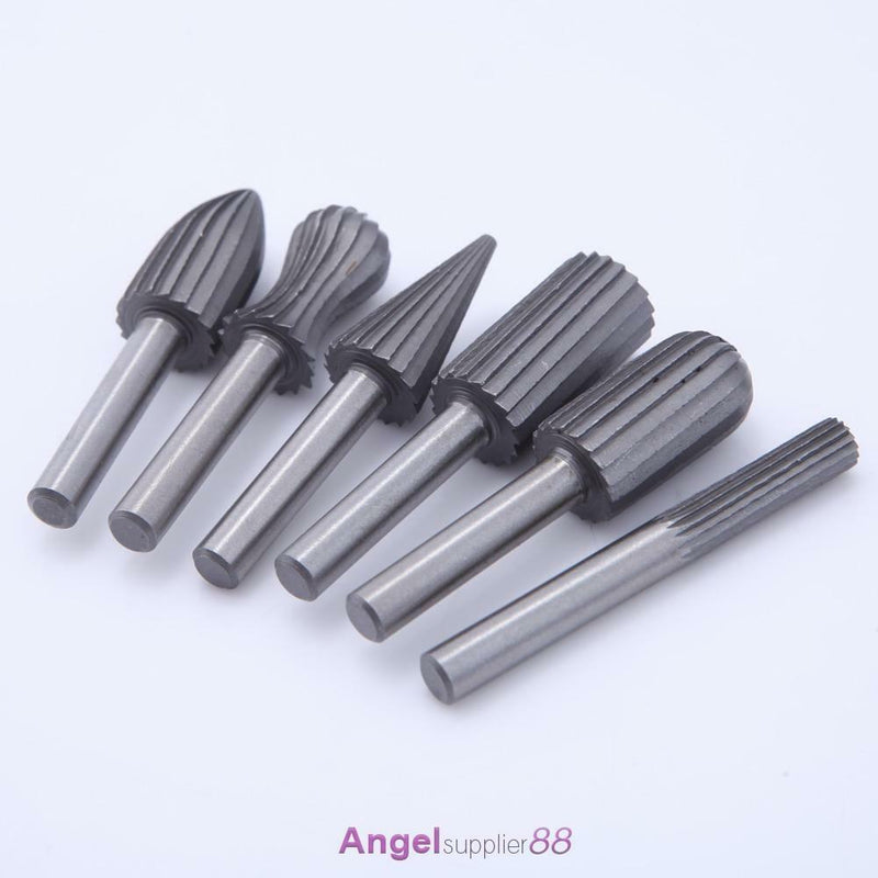 6pcs Carbide Cutter Rotary Burr Set CNC Engraving Bit Rotary File Bur Burr