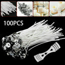 100Pcs 120mm Pre Waxed Candle Wicks For DIY Candles Making With Sustainers #