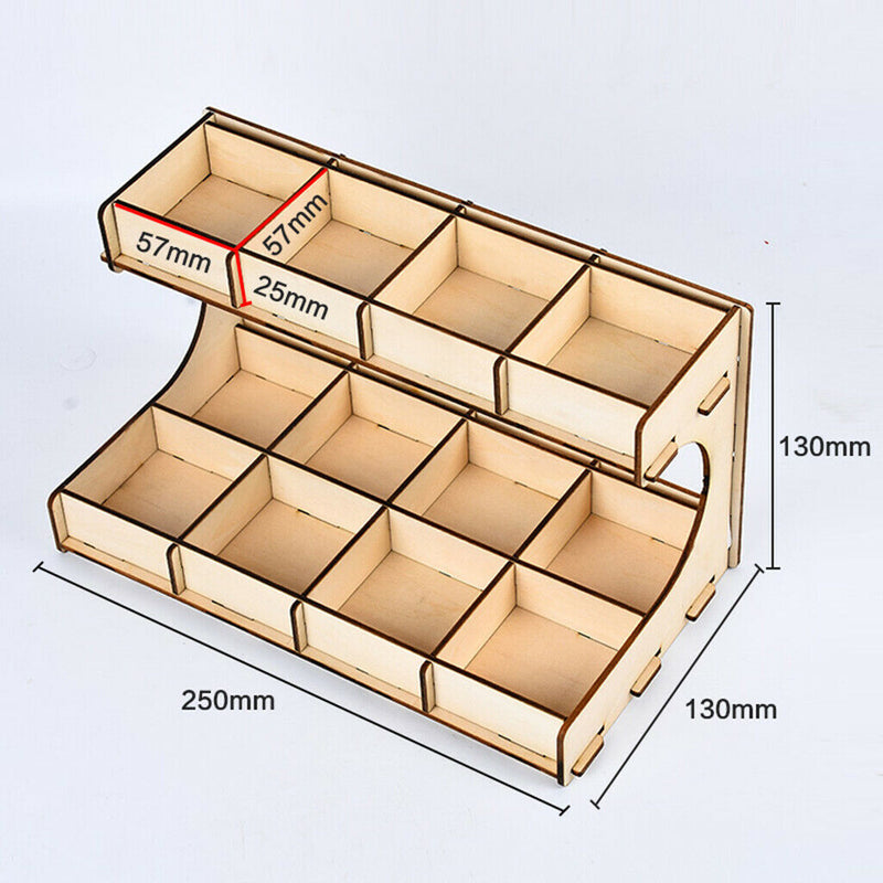 DIY Wooden Paint Rack Ink Storage Organizer 2-layer 12-grid