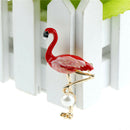 Elegants Flamingo Brooches Unisex Women &Men Brooch Pin  Dress Coat Jewelry JR