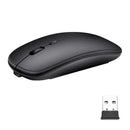 X1 Wireless Charging Mouse 1600DPI 4 Button Optical Mice (2.4GHZ+BT)(Black)