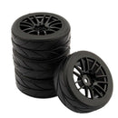 4Pcs 1/10 Rubber Tire Rc Racing Car Tires On Road Wheel Rim Fit For Hsp Hpi