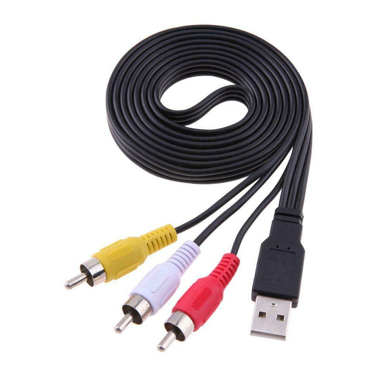 New 1.5M 5ft USB Male A to 3 RCA AV A/V TV Adapter Cord Cable Audio AV Cabl