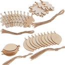 100Pcs Leaf Shape Wood Pieces Hanging Gift Tags Notes Message Reminder Board