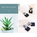 Marble Effect Acrylic Earrings For Women Alloy Geometric Earrings Drop Dang