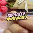 Fashion Women Socially Awkward Enamel Brooch Pin Corsage Backpack Badge Decor