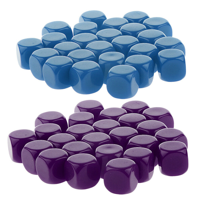 50 Pieces Opaque Blank Dice D6 For D&D RPG MTG Party
