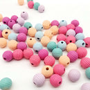 20Pcs Wood Beads Multicolor Wood Charms LOT Jewelry Findings For DIY