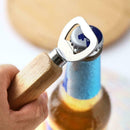 Wine Beer Bottle Opener Wooden Handle Stainless Steel Opening Tool Kitchen F1D6