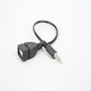 3.5mm Male AUX Port Plug Jack To USB 2.0 .Female Converter Car MP3 Cord S9G7