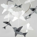 Baby Crib Mobile Birds & Clouds Felt Nursery Ceiling Decoration for Girls & C8T3