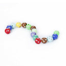 Lot of 100 plastic acrylic beads colored with strass glitter 8mm