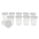 10pcs 50ml Clear Laboratory Test Measuring Graduated Beaker Container w/ Cap