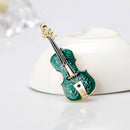 Musical Violin Brooches For Women Enamel Alloy Brooches Pins Girls Scarf Sw S8Z8