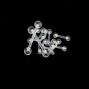 10Pcs/Set Transparent Acrylic Barbell Eyebrow Belly Tongue Ring Piercing&JewelME