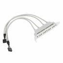 Dual Motherboard 9Pin Header to 4Port USB 2.0 Female Cable PCI Bracket