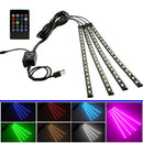 5V USB 4 in 1 LED Car Foot Light RGB SMD5050 LED Strip Automotive Ambient Lamp