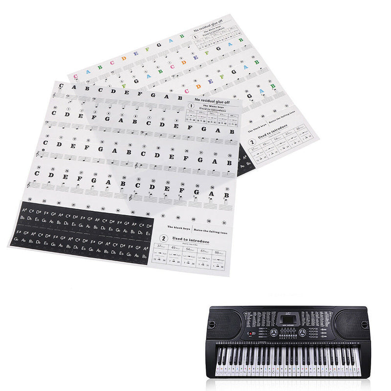 Keyboard Piano Multicolor Removable Piano and Keyboard Stickers for 49 61 76 N3C