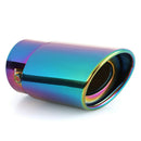 Burnt Multicolor Straight Stainless Steel Car Exhaust Tip Muffler Silencer